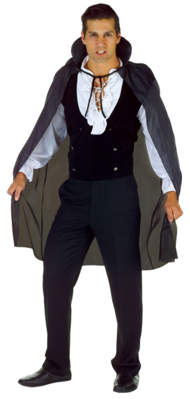 The Costume Center 38" Black Cape Taffeta Men Adult Halloween Costume - One size